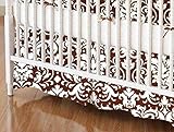 SheetWorld - Crib Skirt (28 x 52) - Brown Damask - Made In USA by sheetworld