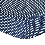 Navy Blue Confetti Dot Print 100% Cotton Fitted Crib Sheet by The Peanut Shell by The Peanut Shell