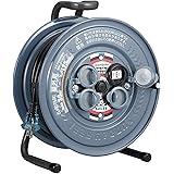【Amazon.co.jp 限定】ハタヤ (HATAYA) コードリール 30m 防雨型 屋外用 コンセント防雨キャップ 2P4口コンセント 125V 5A レインボーリール SS-30AG グレー