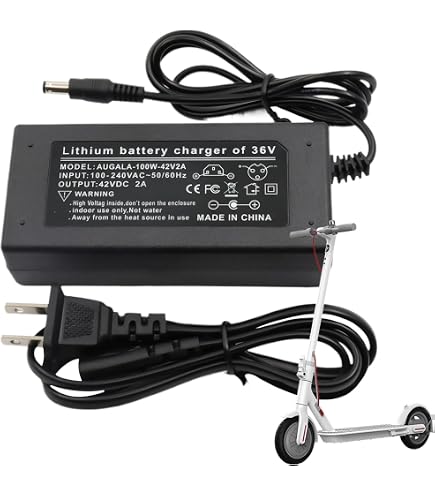 Amazon.co.jp: スクーター充電器、42V2A 交換用電源アダプター、電動