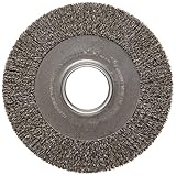 Weiler Trulock Medium Face Wire Wheel Brush, Round Hole, Steel, Crimped Wire, 8" Diameter, 0.014" Wi
