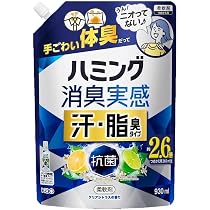 【12点】ハミング消臭実感Wパワー クリアシトラスの香り 詰替え 980ml Amazon | 花王 ハミング消臭実感 汗・脂臭タイプCシトラス詰替特大
