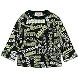 GARACH(ギャラッチ) 天竺GARACH英字ロゴ総柄長袖Tシャツ 95cm/ブラック NO.AH-511412
