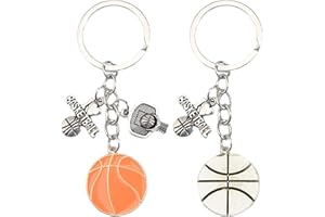 バスケットボール キーリング - 男の子用スポーツ キーチェーン |バスケットボールキーリング、Miniiバスケットボールキーチェーン バスケットボールキーリングチャームスポーツボールキーホルダーパーティーバッグフィラー