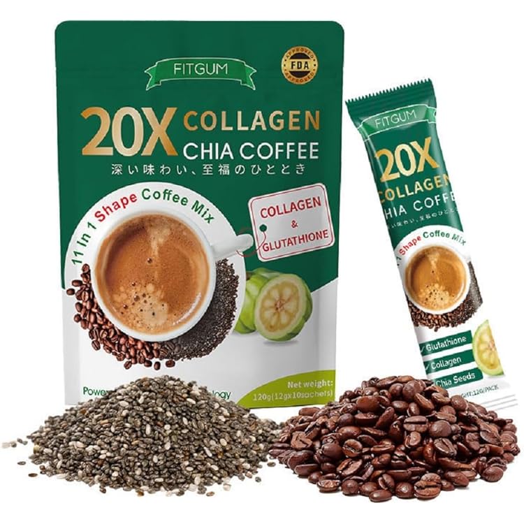 コーヒー FITGUMCOLLAGENCHIACOFFEEMIX120g 5set Amazon.co.jp: Fitgum Collagen Chia Coffee チアシード入り