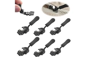 CYBRIDGE ファスナー 修理 ジッパー修理キット 【大/中/小3サイズ6個入り】 チャック 多機能ジッパーヘッド 耐久性 縫製 交換用 DIY 交換スライダー 衣類/財布/かばん/靴 ファスナー修理 取り外し可能 再利用可能