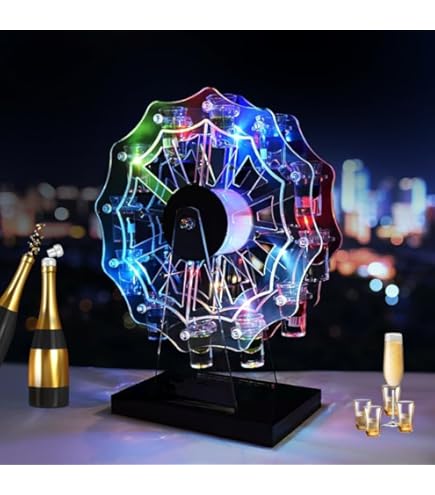 Amazon｜QuiExact テキーラ観覧車 グラス付き 12カップ 回転可能 LED酒