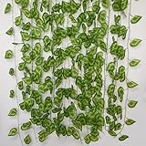 gresorth Fake籐人工花ウィッカー籐Leaves Plantsホームガーデンデコレーション用 ゴールド Rattan-005