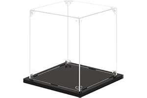 KUKERフィギュアケース アクリルケース UVカット コレクションケース ディスプレイケース 組み立て簡単 頑丈 汚れ防止 手袋 クリーニングクロス付き（15×15×15cm）