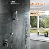 Bakala高級8インチステンレススチールバスルームRainfallシャワー洗面のヘッドシャワーセットハンドシャワークローム仕上げ。。。