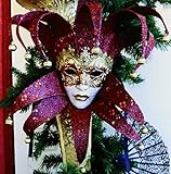 Floreneビンテージ – 赤とゴールドヴィンテージMardi Grasマスク – タイル 12-Inch-Ceramic ct_37256_4