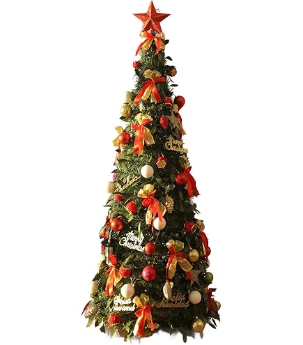 Amazon | ポップアップクリスマスツリー レッド H145×W70cm