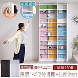 JKプラン MEMORIA 棚板が1cmピッチで可動する 薄型扉付幅120.5 上置きセット ホワイト FRM-0102DOORSET-WH