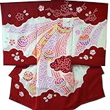 産着 初着 祝い着 女の子 着物 /S55赤・熨斗目毬