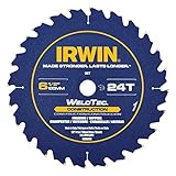 Newell Rubbermaid 4935202 Irwin Tools 24-Tooth WeldTec Cordless Circular Framing/Ripping Saw Blade, 