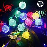 O-Best Solar String Lights 15.7ft 20 LED Crystal Ball Waterproof Outdoor String Lights Solar Powered