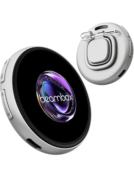 E-BADGE 新感覚 動く デジタル缶バッジ スマホ連携｜GIF・3秒動画対応｜推し活 ガジェット グッズ デジタルバッジ 小型ディスプレイ QRコード表示 1.8インチタッチパネル 画像&動画 スライドショー表示 懐中電灯機能 軽量 (シルバー)