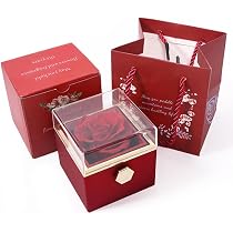 Amazon｜回転ジュエリーボックス 永遠の花告白バラ ジュエリーボックス