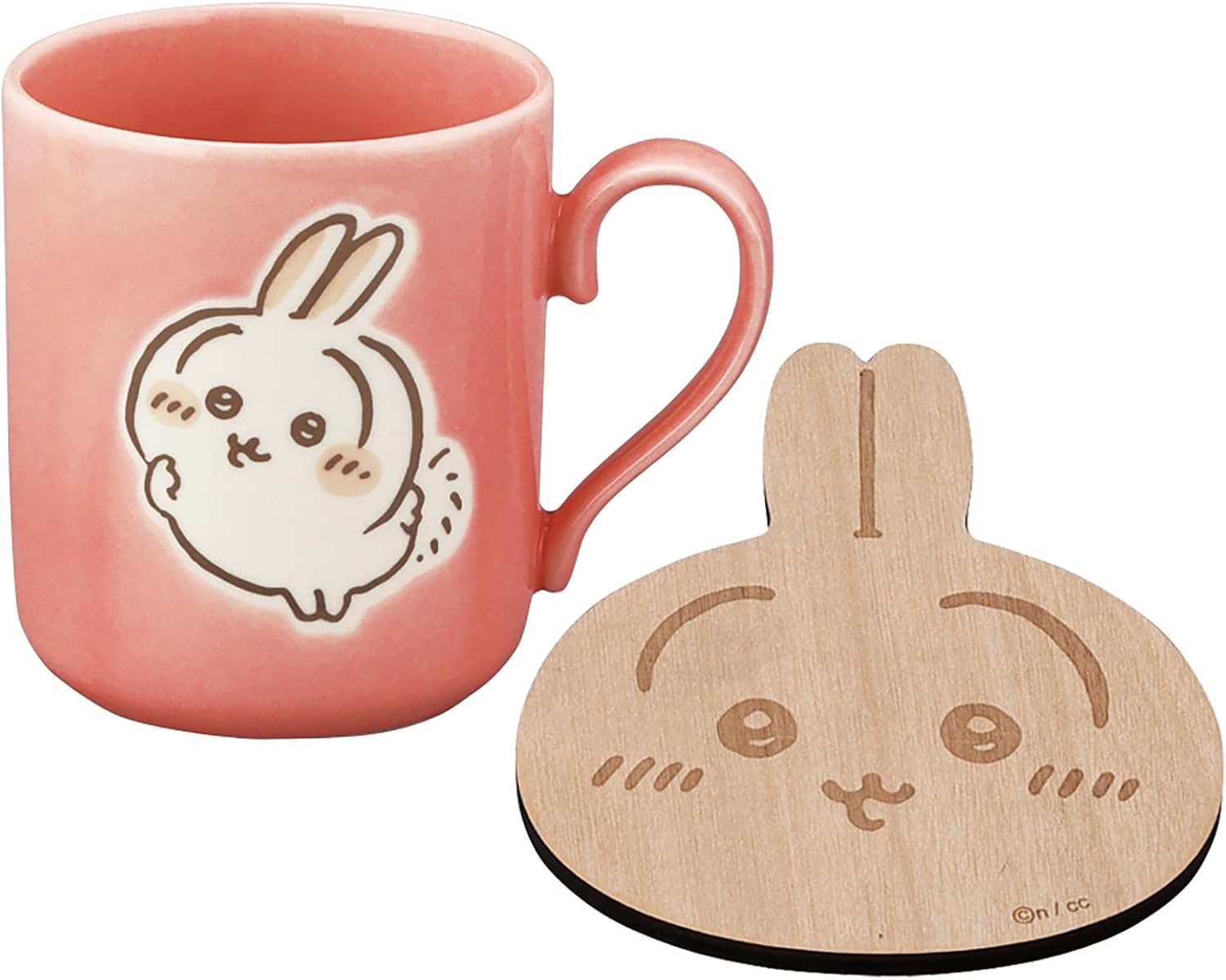 ちいかわ 公式ライセンス マグカップ 木製コースター 食器セット 300ml 径約8×9cm うさぎ カラーズ 電子レンジ可 食洗機対応 グッズ 雑貨 食器 日本製 ピンク CKW13-11C