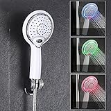 シャワーヘッド　LEDライト　3色変更　簡単付け替え　電池 電源 不要　水圧発電　LEDお風呂シャワー