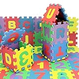 赤ちゃんのアルファベットと数字パズルカーペット泡沫板12x12cm 36片低年齢の子どもの安全