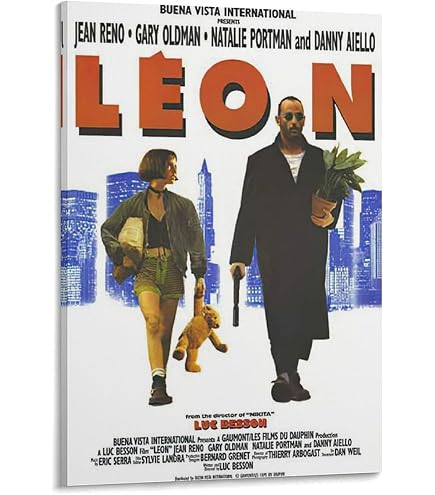 No.288フレーム付きキャンバスアート　映画ポスター　LEON インテリア絵画 Amazon.co.jp: レオン 映画 ポスター キャンバス 芸術 ポスター 壁
