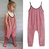 Franterd赤ちゃん女の子ロンパースストラップ、KidジャンプスーツPieceパンツClothing レッド