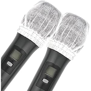 200個入り マイクカバー ノイズ防止 防風 防塵 雑音防止 カラオケ用 (白い)