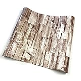 【DIY 壁紙シール】　レンガ　かんたん貼付シールタイプ　45cm×10m リフォーム　ウォールステッカー 防水 （貼り方説明書付） (3D調ブラウン)