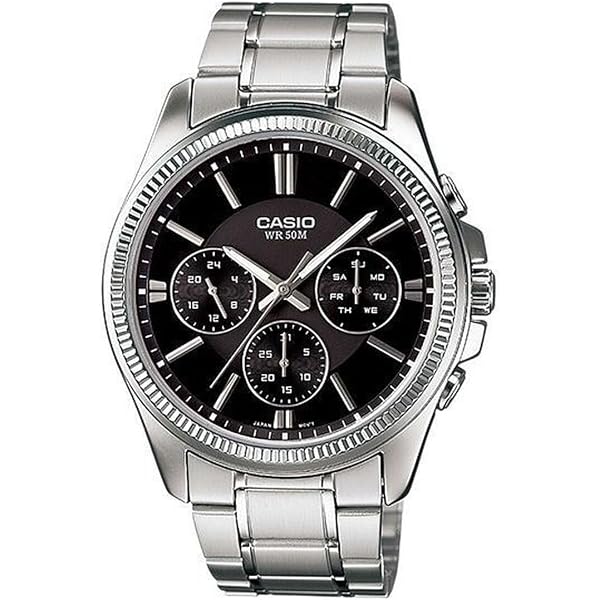 Casio MTP1375D-2A2V Orologio Uomo Acciaio Inox, Quadrante Blu Aqua, Moderno Con Funzioni Multifunzione