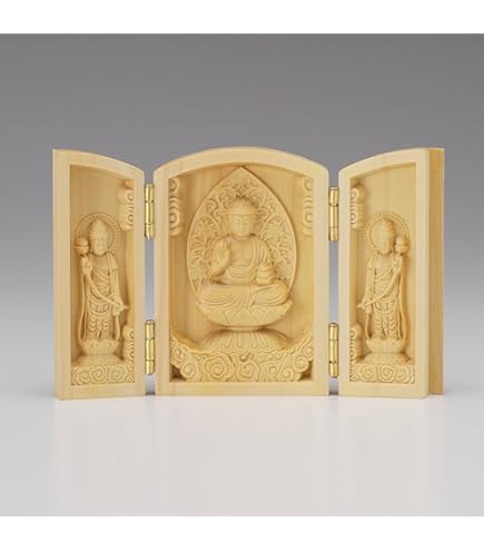 Amazon｜仏壇屋 滝田商店 厄除け三開仏 釈迦三尊 【 釈迦如来 文殊菩薩