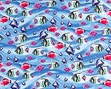 SheetWorld Fitted Pack N Play Sheet - Exotic Fish Blue - Made In USA by sheetworld