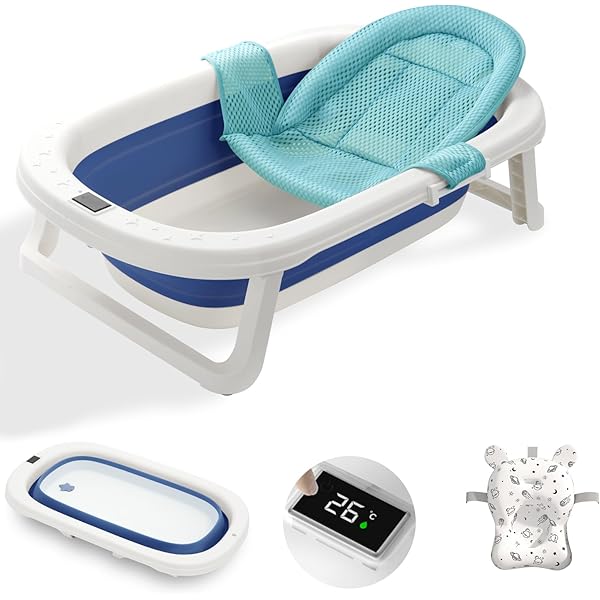 Amazon.co.jp: Apaeoflベビーバス 折り畳み 大きめ 新生児 湯温