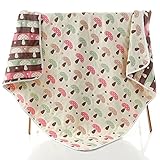 hannah 6重 ガーゼケット 天然コットン 大判 正方形 110×110 (きのこ ブラウン)