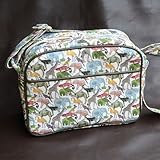 通園バッグ ショルダーバッグ 幼稚園バッグ：リバティ キュー フォー ザ ズー（モスグリーン） アクリル コーティング済み おしゃれ かわいい