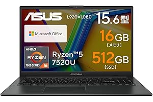 ASUS ノートパソコン Vivobook Go 15 E1504FA 15.6インチ Ryzen 5 7520U メモリ16GB SSD512GB MS Office 2021搭載 Windows11 バッテリー駆動11.7時間 重量1.63kg 