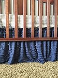 Navy Blue Ruffle Crib Skirt for Baby Bedding Bedskirt for Nursery Decor Girl Dust Ruffle and Shabby 