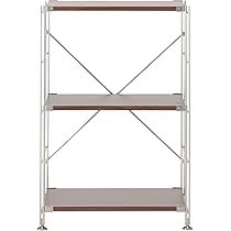 無印　ステンレスユニットシェルフ　ウォールナット　ワイド大 ステンレスユニットシェルフ ウォールナット材棚セット ワイド