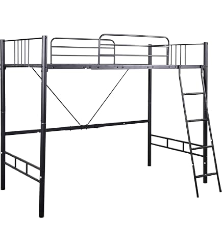 Amazon｜ロフトベッド セミダブル パイプベッド 【高さ90cm・耐荷重