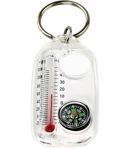 Amazon.co.jp: Lesunty コンパス温度計キーホルダー、ミニコンパス温度