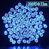 DoubleTop ソーラー イルミネーション ライト ハロウィン電飾 ソーラーライト 屋外 200LED 全長22M 球間隔10cm ストリングライト クリスマス 学園祭 LED飾りライト 8パター