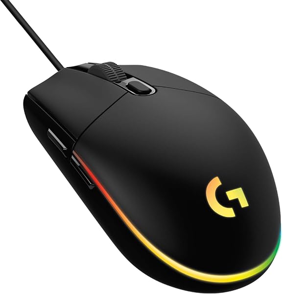 Logicool G ゲーミングマウス G203 有線 ゲーミング マウス USB 接続 G203-BK 軽量 85g LIGHTSYNC RGB 6個プログラムボタン ブラック PC windows mac 国内正規品 【 ファイナルファンタジー XIV 推奨モデル 】 - 1