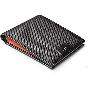 薄い 二つ折り財布 メンズ 本革 小銭入れなし カーボンレザー 財布薄型 コンパクト 軽量 男性用 さいふ