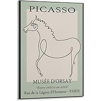 Amazon.co.jp: ピカソ アート プリント、ポスター馬ライン
