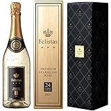 【華やか24カラット金箔入り】【オリジナルラッピング済】フェリスタス スパークリングワイン【ブラックラッピング】750ml ギフト ゴールドボックス スパークリングワイン プレゼント
