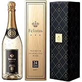 フェリスタス スパークリングワイン ギフト 金箔入り 750ml 24カラット金箔 辛口 (ゴールドBOX/ブラック包装)