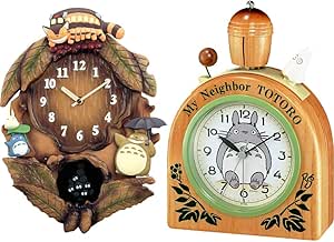 Amazon.co.jp: となりのトトロ 掛け時計 リズム時計 M837N 4Mj837Mn06 & Citizen シチズン となりのトトロ  目覚まし時計 R455N 4Ra455Mn06【セット買い】