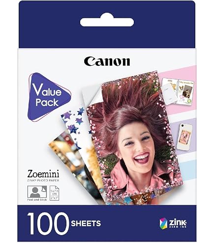 Zink Photo Paper for Canon Smartphone Printers, Pack of 100