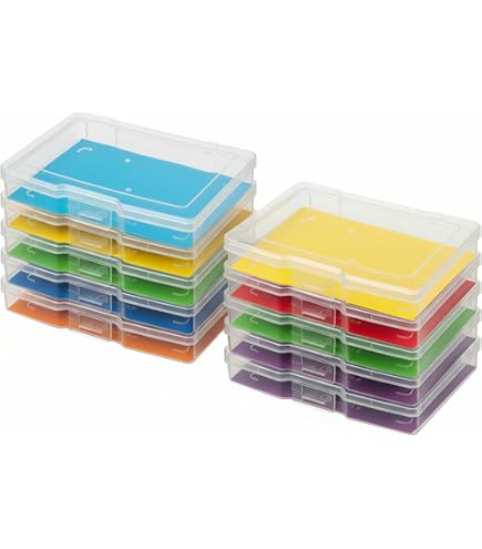 Pencil Box BTSKY 2 Pack A4 Plus Clear Plastic Stackable Storage Box ...