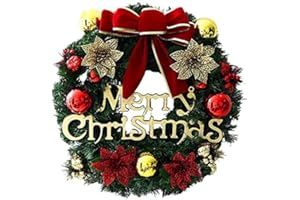 Sociplentycom クリスマスリース Christmas Decor プレゼント クリスマスリース 玄関ドア用 衣装 リース クリスマス 直径30cm 玄関ドア装飾用リース 飾り付け 屋外 クリスマスホリデーガーランド 壁掛け (4 flow